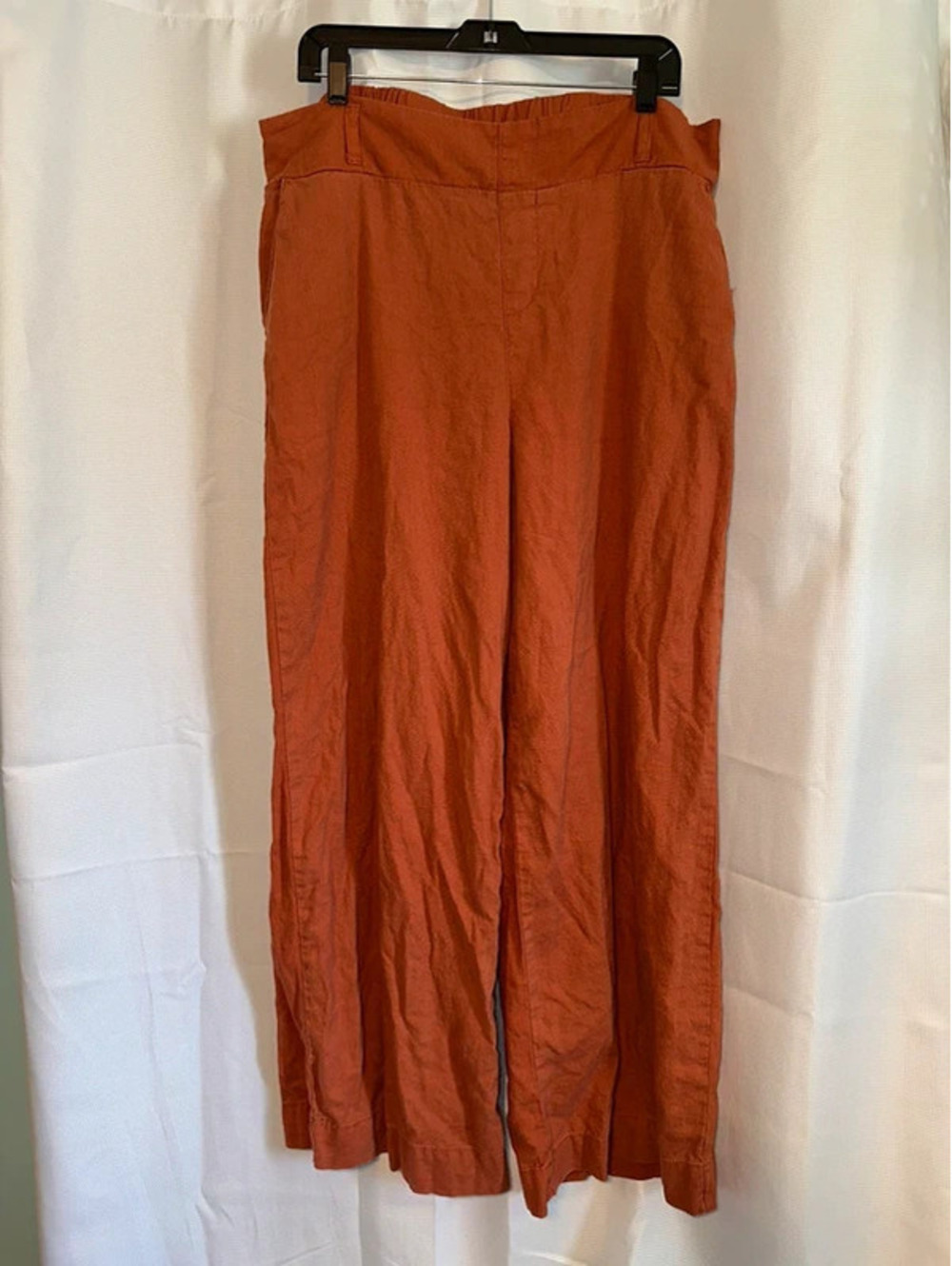 SoundStyle Women's Wide-Leg Linen Relaxed Casual Pants XL